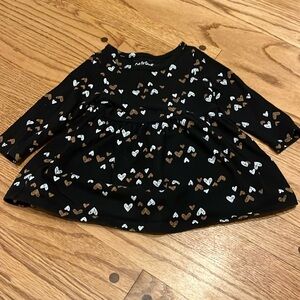 Cat & Jack Black Long Sleeve Tee with Heart Pattern